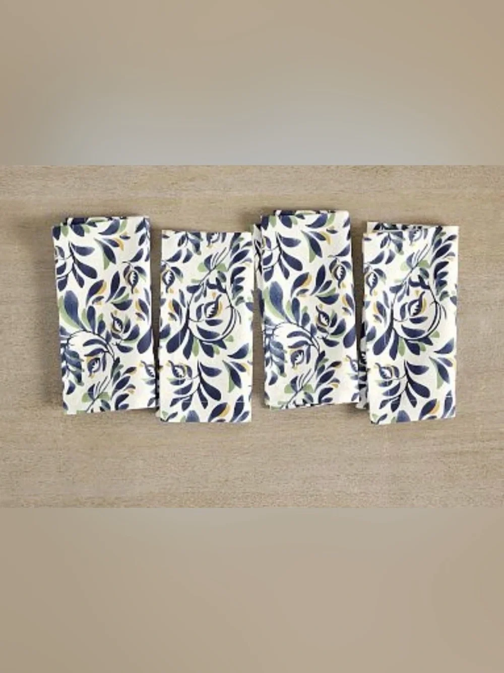 Pottery Barn Puebla Organic Cotton Napkins ~ ( Set of 4 )